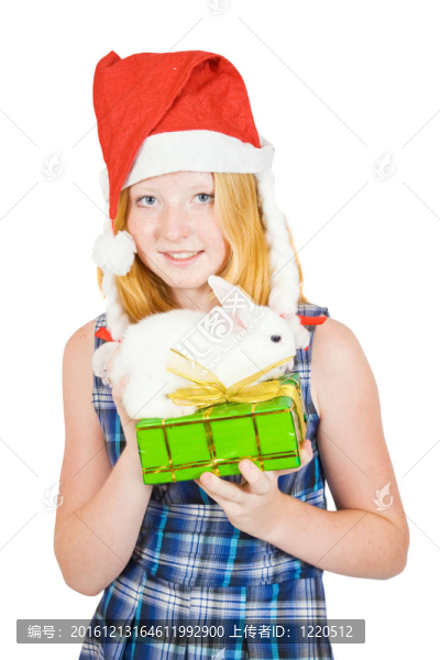 戴圣誕帽的女孩