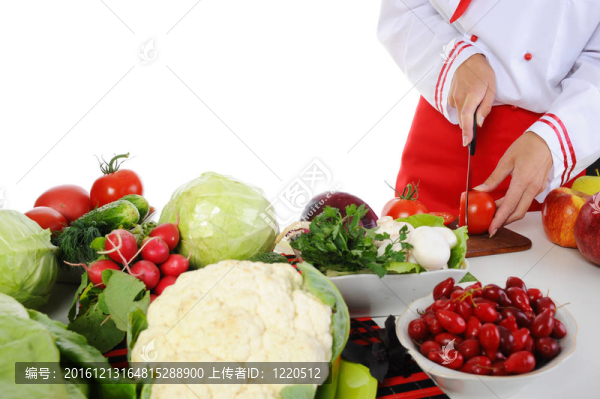 廚師切蔬菜
