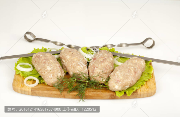 雞肉餡成型烤肉