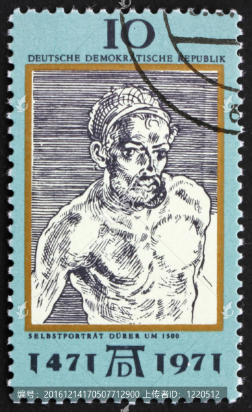 郵票DDR,1971的自畫像；Albrecht,Durer