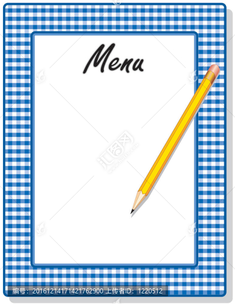 菜單；藍(lán)格子架；Pencil