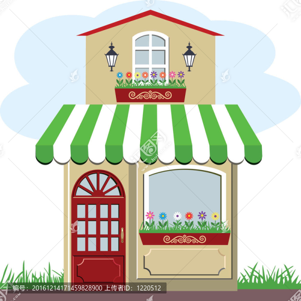可愛的小房子和商店