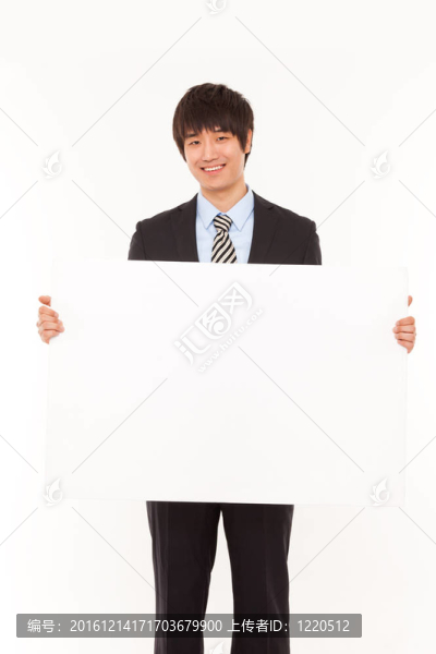 年輕商人與面板。