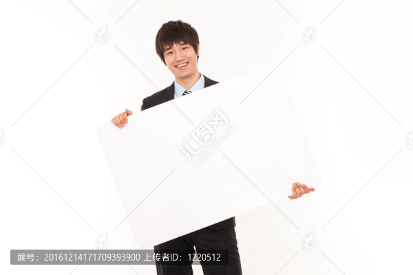 年輕商人與面板。
