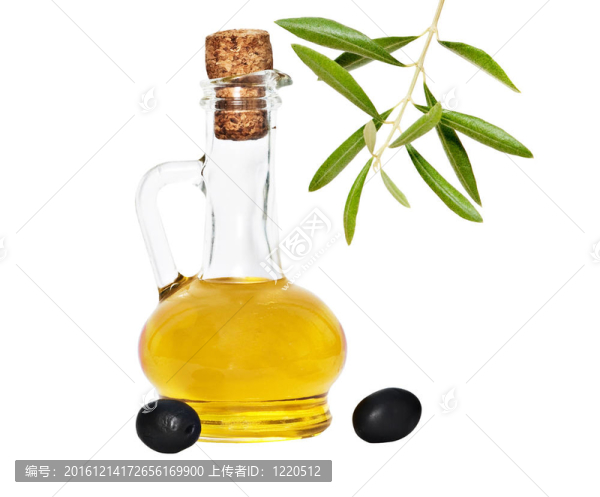 橄欖油和橄欖瓶孤立在白色背景