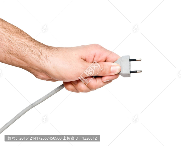 帶兩針電源插頭的手