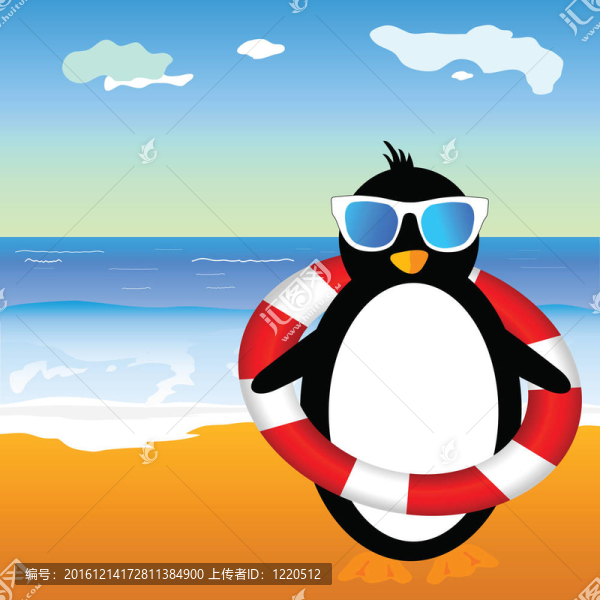 企鵝海灘插畫