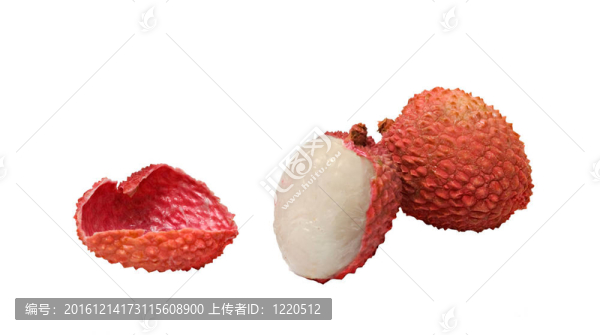 荔枝去皮荔枝孤立在白色背景