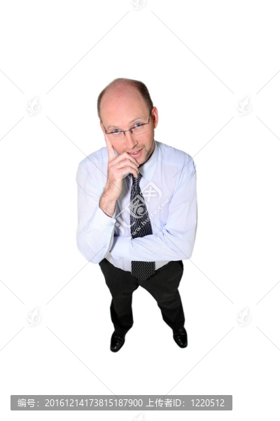 禿頂商人戴眼鏡