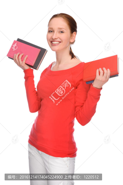 年輕婦女與書籍