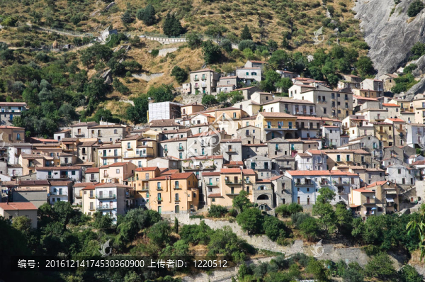 對castelmezzano全景。巴斯利卡塔大區(qū)。意大利.