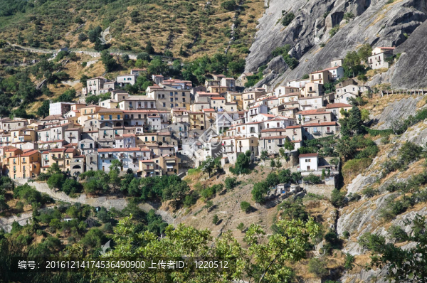 對castelmezzano全景。巴斯利卡塔大區(qū)。意大利.