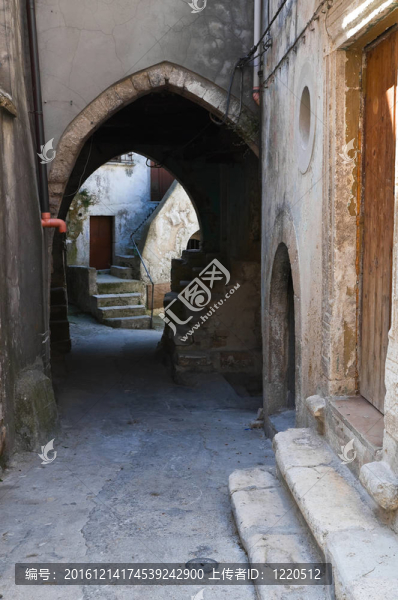 小巷。Vico,del,Gargano。普利亞。意大利.