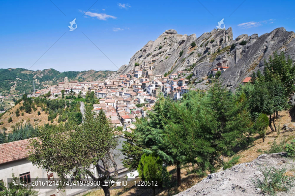 Pietrapertosa的全景。巴斯利卡塔大區(qū)。意大利.
