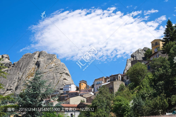 Pietrapertosa的全景。巴斯利卡塔大區(qū)。意大利.