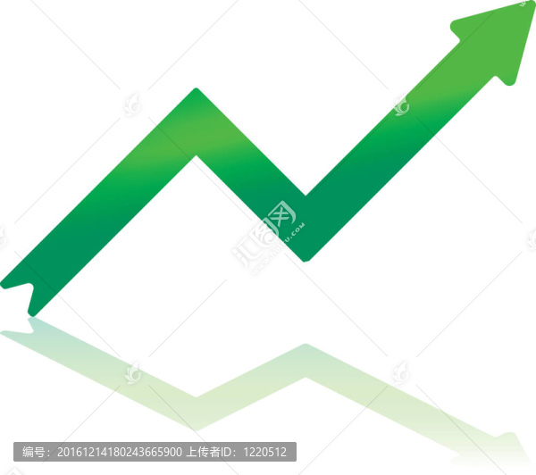 漸變綠色成長箭