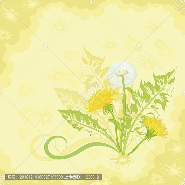 在褐色和黃色背景上的花