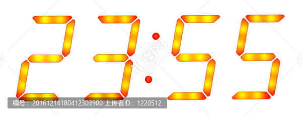 數(shù)字時(shí)鐘顯示五分鐘至十二