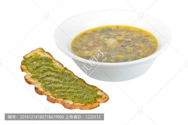 炸面包意大利蔬菜湯