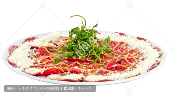 肉類(lèi)（牛肉）干酪和ruccola薄片