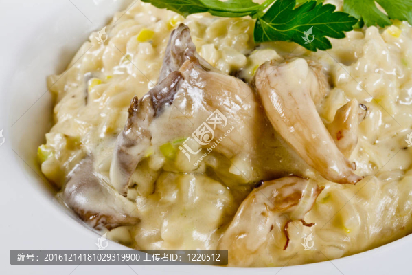蘑菇燉飯碗。