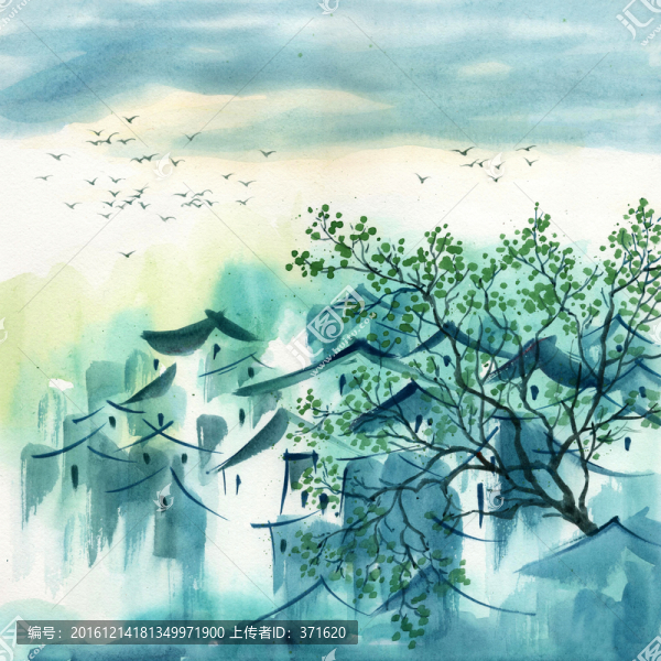 江南水鄉(xiāng)水彩畫(huà)素材