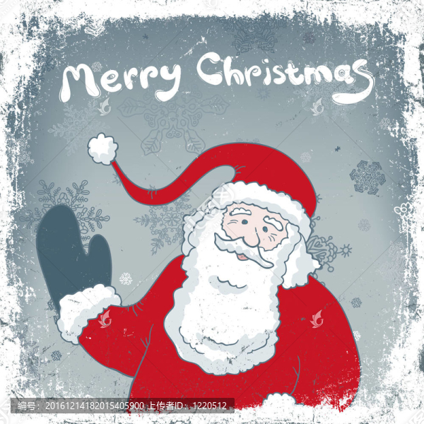 圣誕舊貨卡與Santa。Eps8。