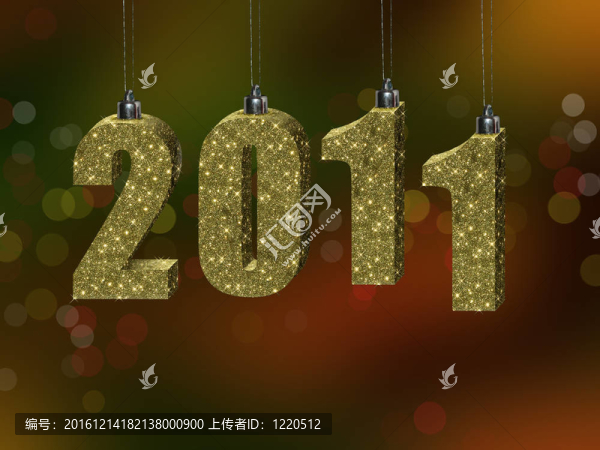3D圣誕掛件的數(shù)字2011的形狀