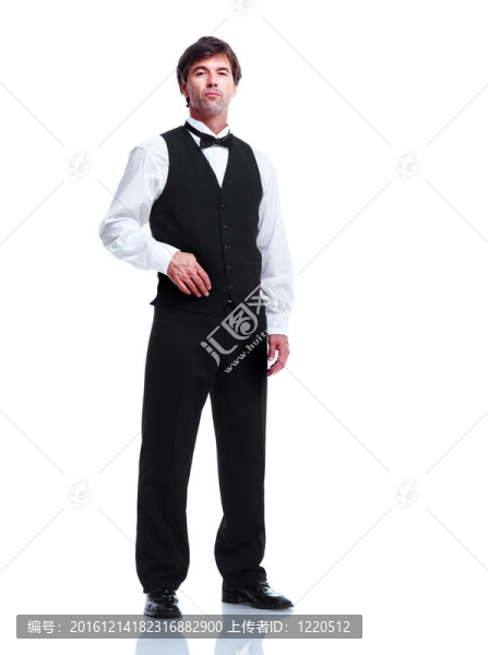 微笑帥哥服務(wù)員。