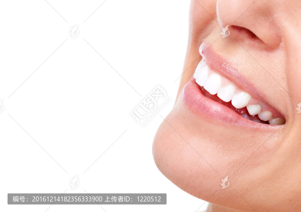 美麗女人微笑和牙齒。