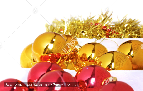 抽象圣誕背景。紅色和金色圣誕裝飾。