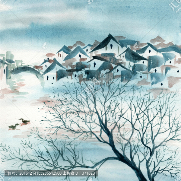 江南水鄉(xiāng)水彩畫(huà)素材