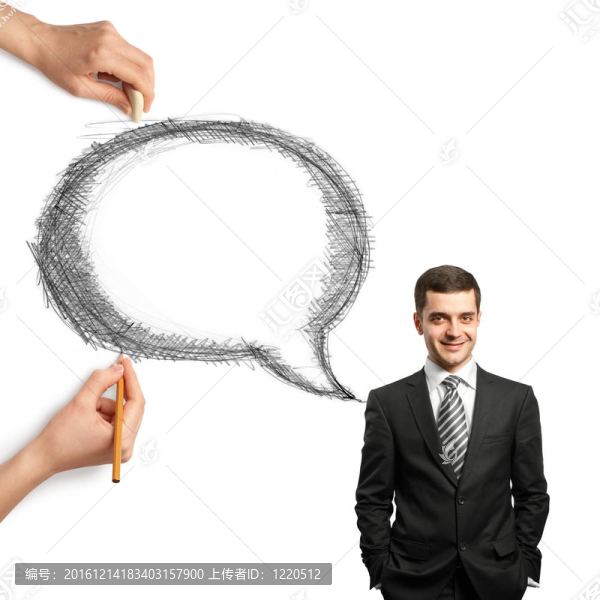 人的手與語言泡沫和人