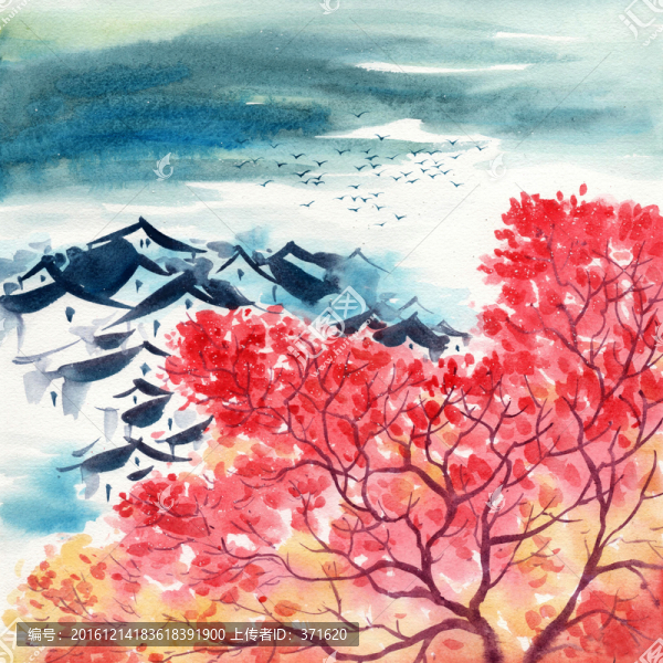 江南水鄉(xiāng)水彩畫素材