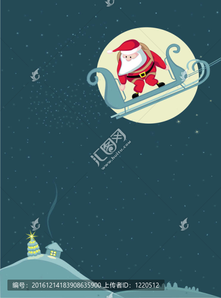 Santa在雪橇前跳傘。載體的分離。層.