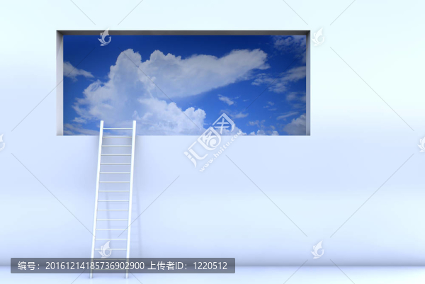 梯子靠墻到達(dá)天空