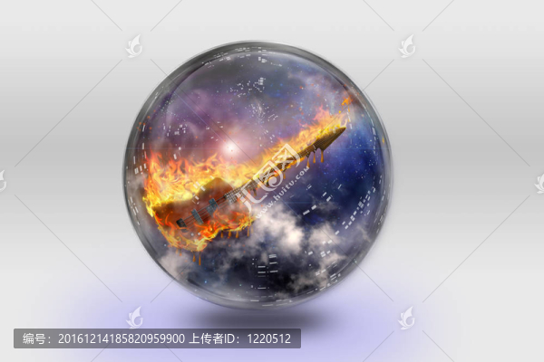 水晶球內的火焰吉他