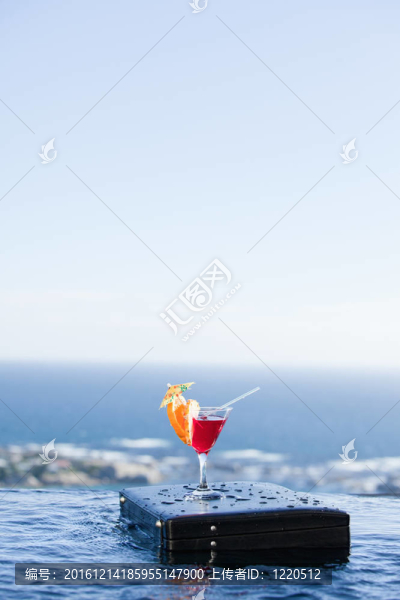 公文包上雞尾酒的肖像