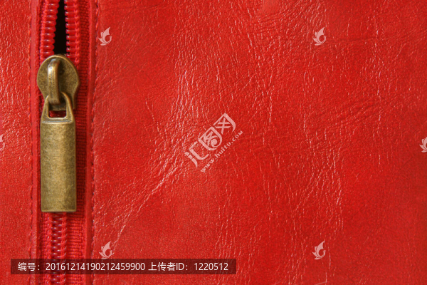 紅色皮革拉鏈