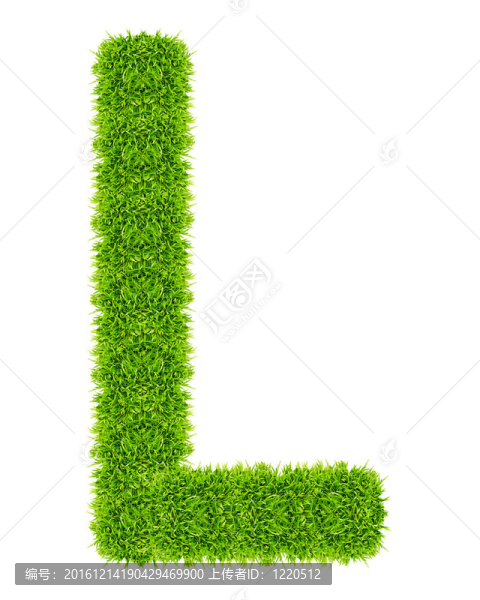 綠色字母L孤立