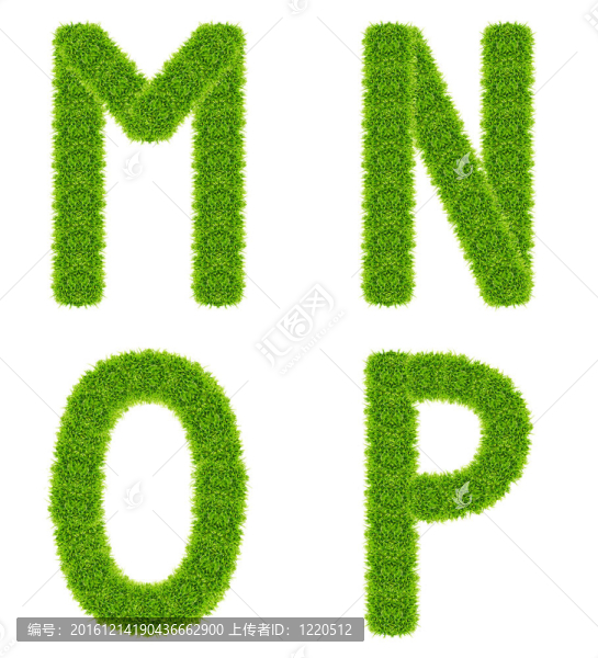 綠色的草的信mnop分離