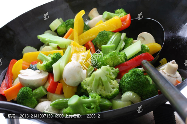 用中國鍋煮蔬菜