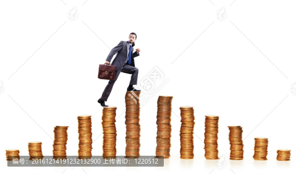 商人爬金幣堆