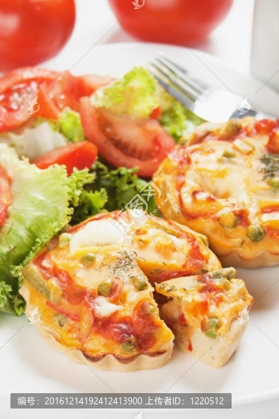 Mini,Quiche,Lorraine與蔬菜