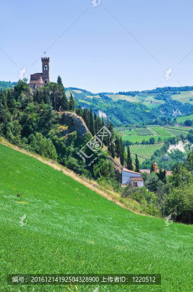 鐘塔。今年。Emilia,Romagna。意大利.