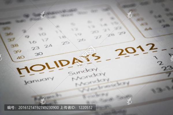 日歷上的節(jié)日詞。