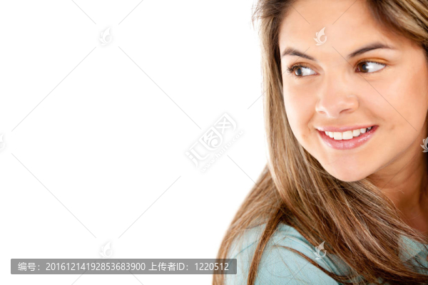美麗的女孩微笑