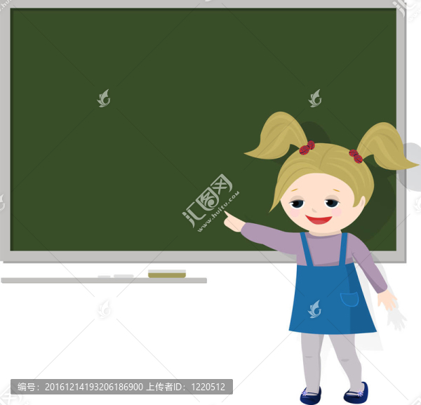 指著黑板的女孩