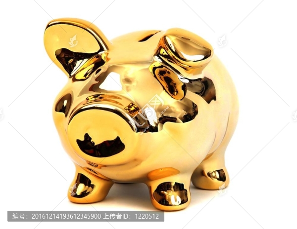 金光燦爛的金色存錢罐