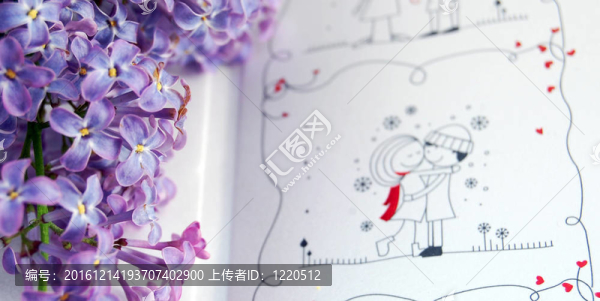 丁香花；紅色；在結(jié)婚證上